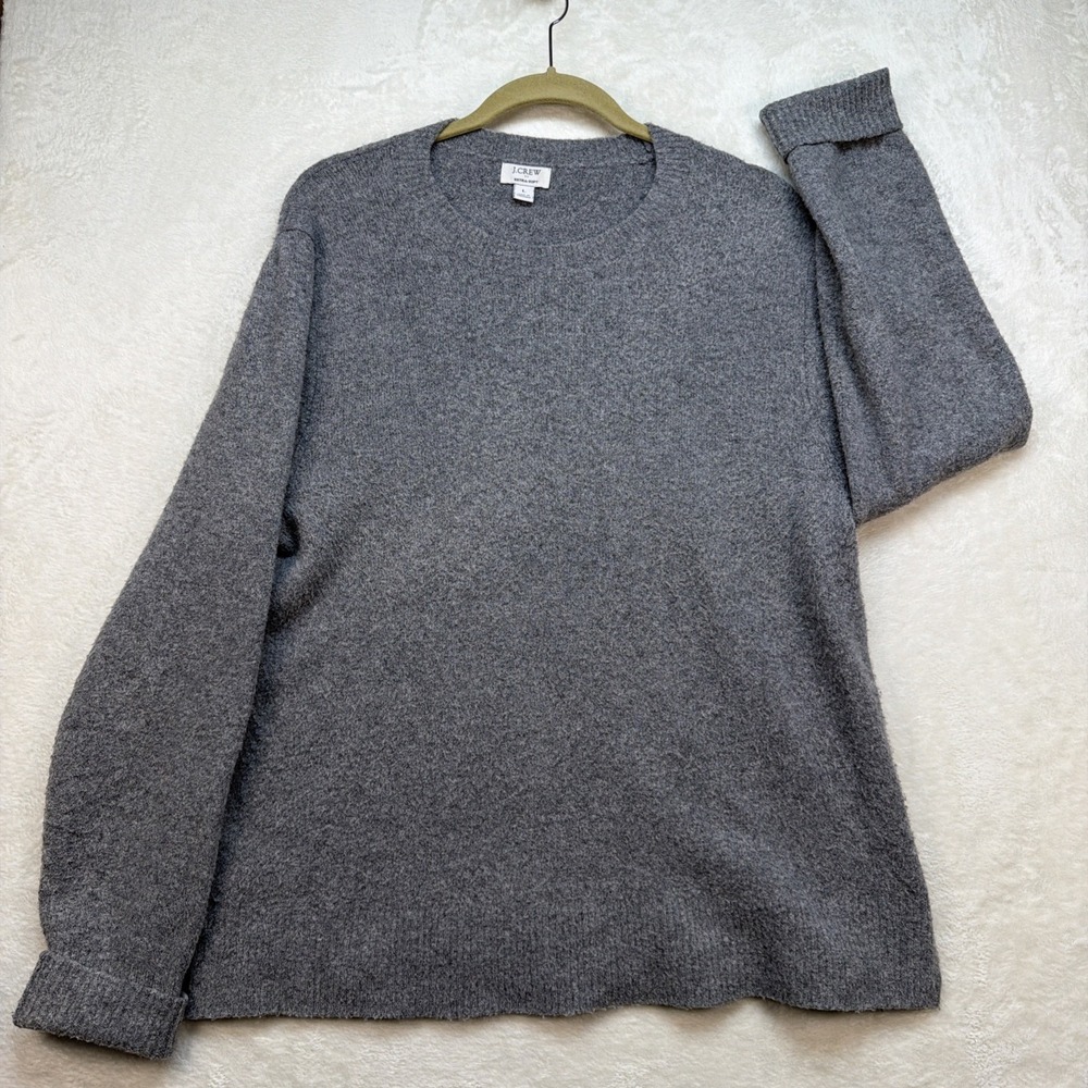 J Crew Wool Blend Sweater Womens Large Gray Crewneck Classic Minimalist Soft‎